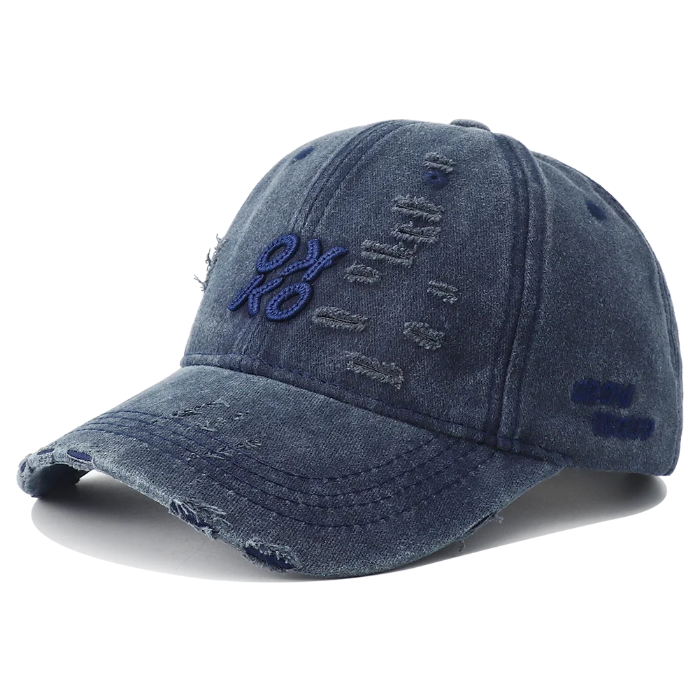Retro Washed Cotton Baseball Letter Embroidery Unisex Cap