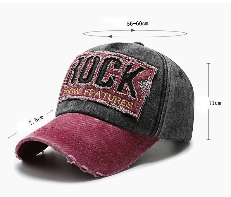 Shabby Rock Denim Korean Washed Baseball Cap