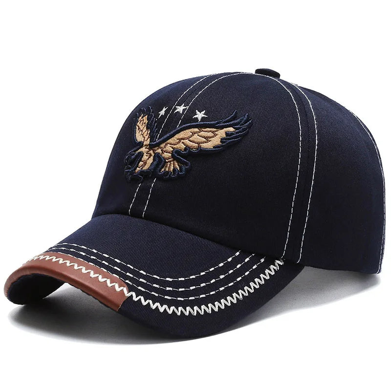 Eagle Embroidery Four-Season Shade Baseball Cap