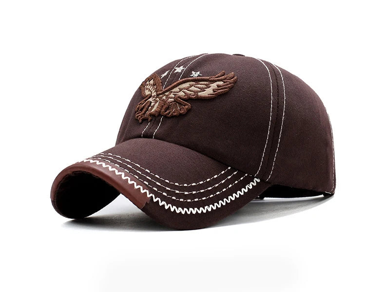 Eagle Embroidery Four-Season Shade Baseball Cap
