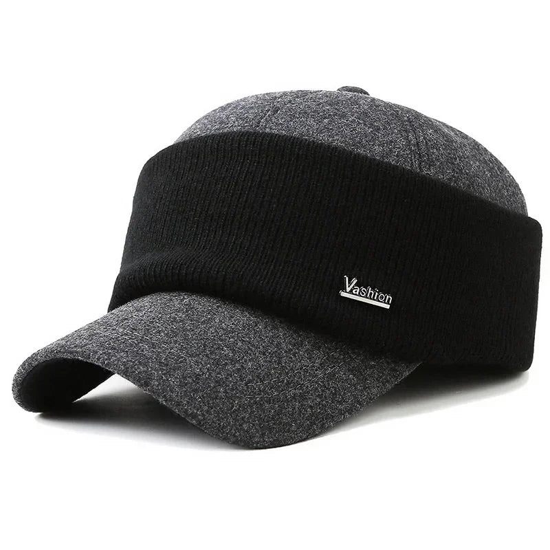 Men's Winter Warm Baseball Cap with Earmuffs