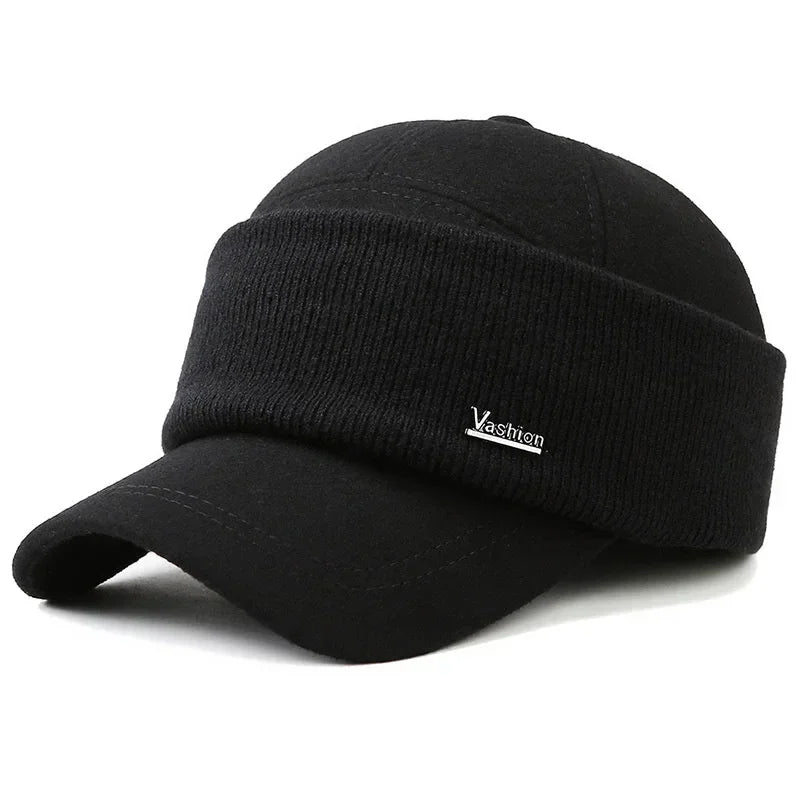 Men's Winter Warm Baseball Cap with Earmuffs