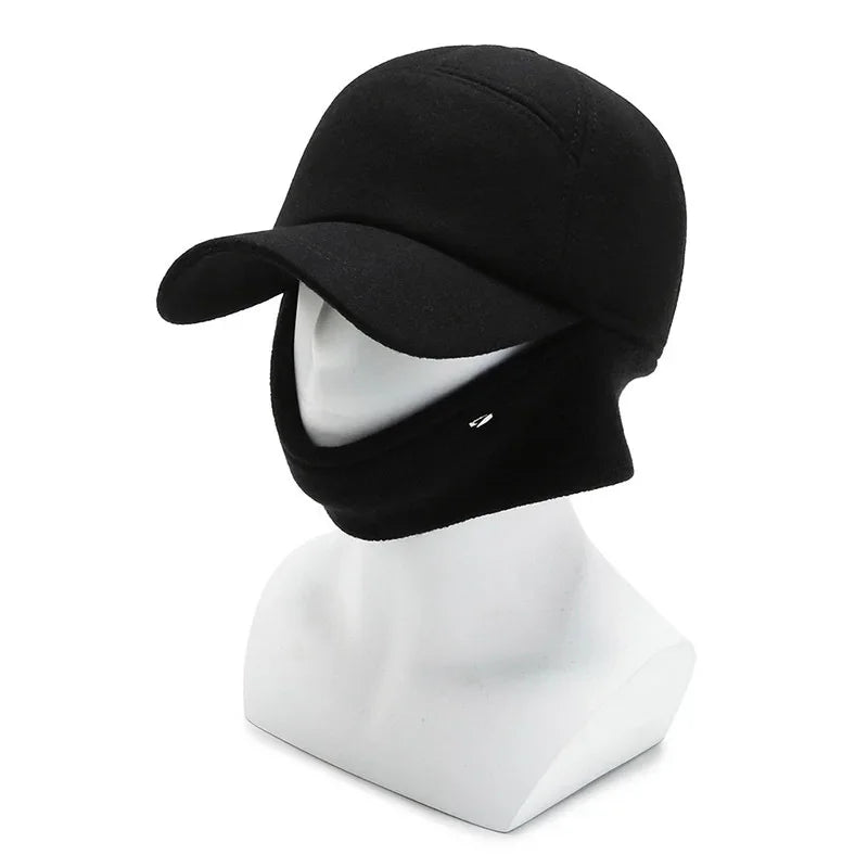 Men's Winter Warm Baseball Cap with Earmuffs
