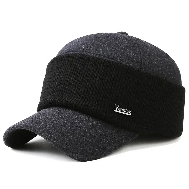 Men's Winter Warm Baseball Cap with Earmuffs