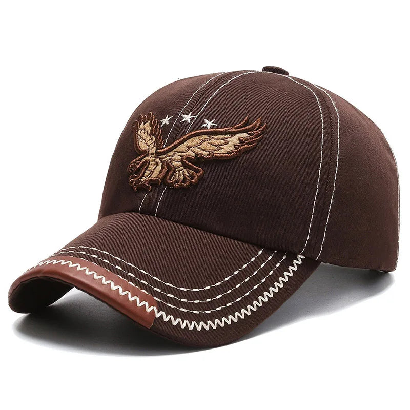 Eagle Embroidery Four-Season Shade Baseball Cap