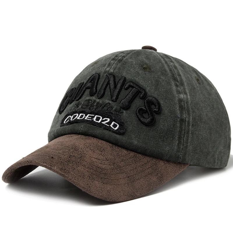 PU Leather Washing Cotton Men Baseball Cap
