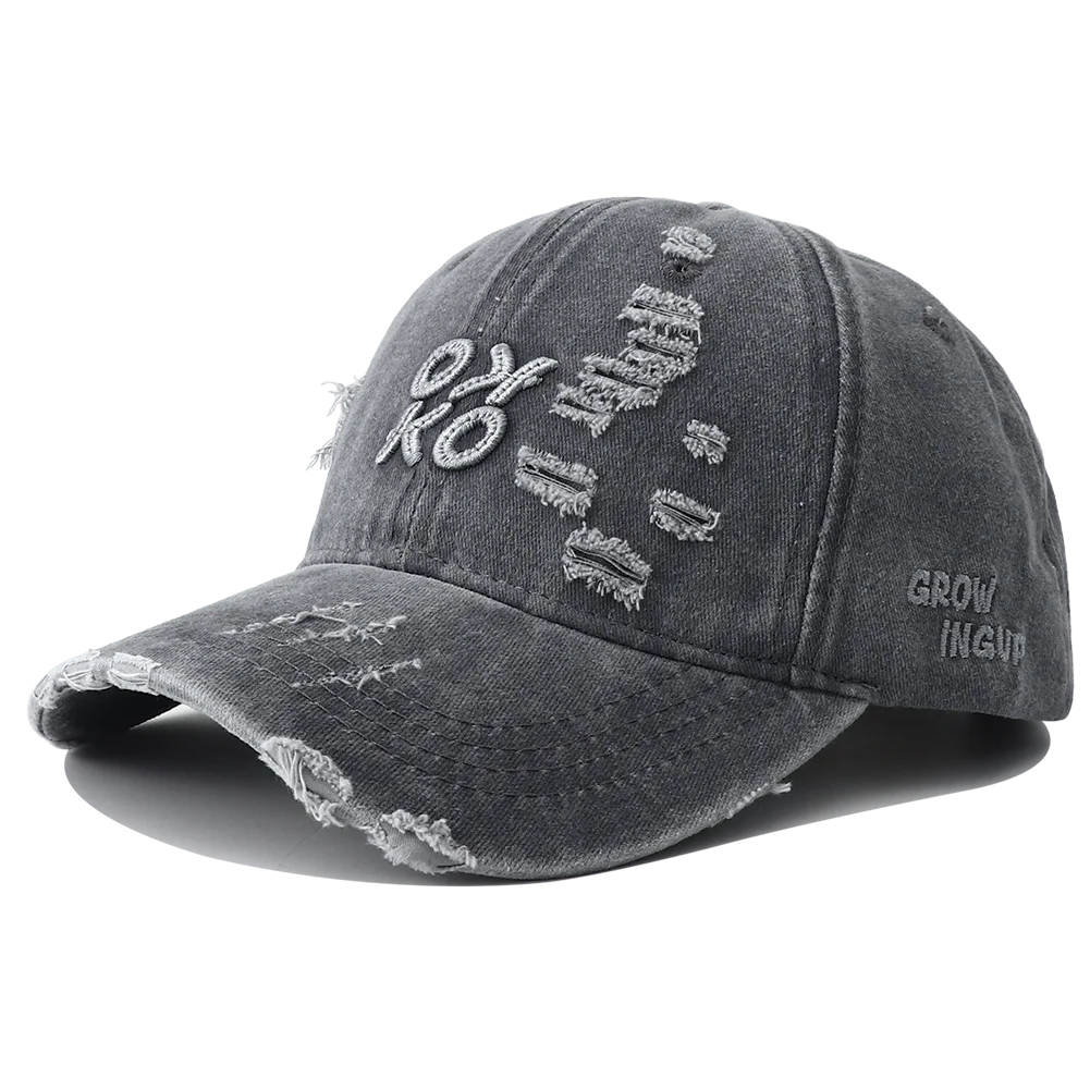 Retro Washed Cotton Baseball Letter Embroidery Unisex Cap