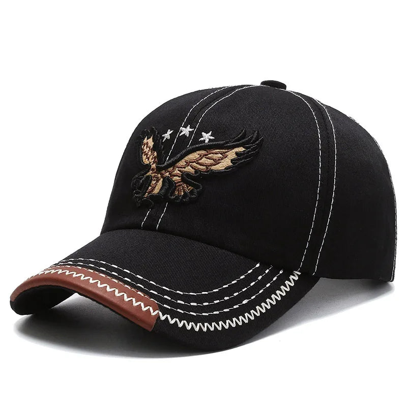 Eagle Embroidery Four-Season Shade Baseball Cap
