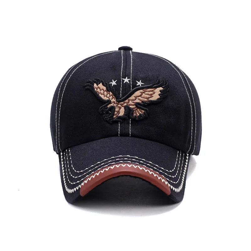 Eagle Embroidery Four-Season Shade Baseball Cap