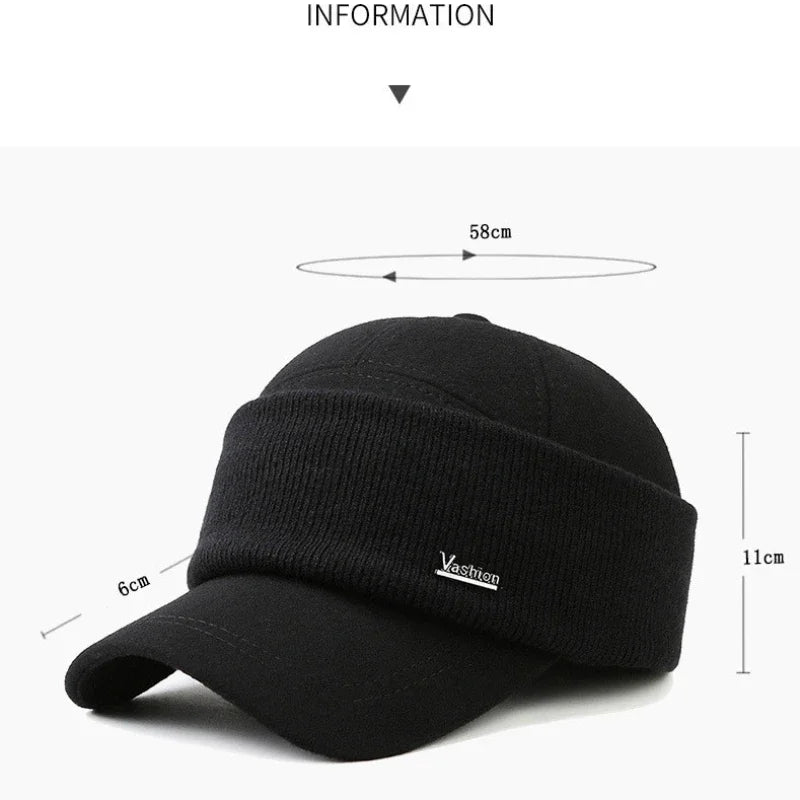 Men's Winter Warm Baseball Cap with Earmuffs