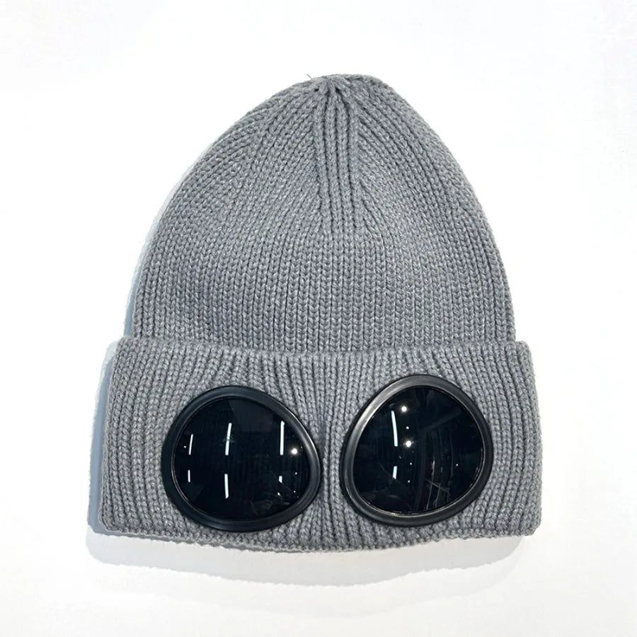 Winter Windproof Glasses Knitted Warm Beanie Hats