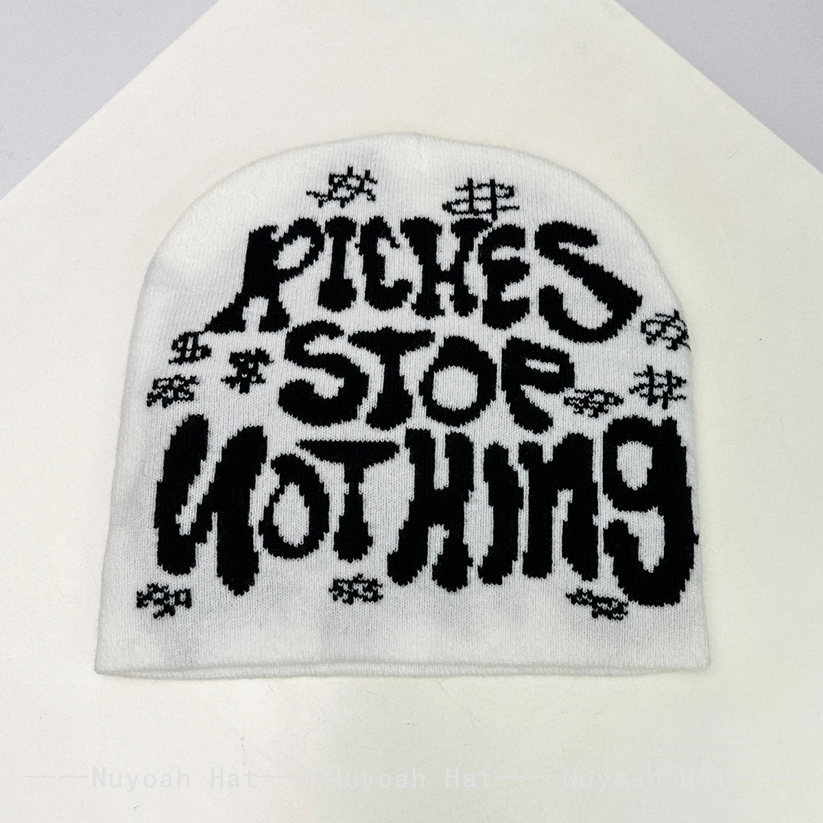 Dark Style Jacquard Organic Skeleton Letter Knitted Hats