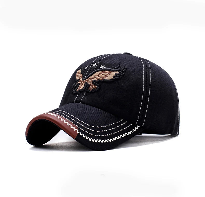 Eagle Embroidery Four-Season Shade Baseball Cap
