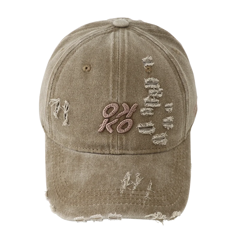 Retro Washed Cotton Baseball Letter Embroidery Unisex Cap