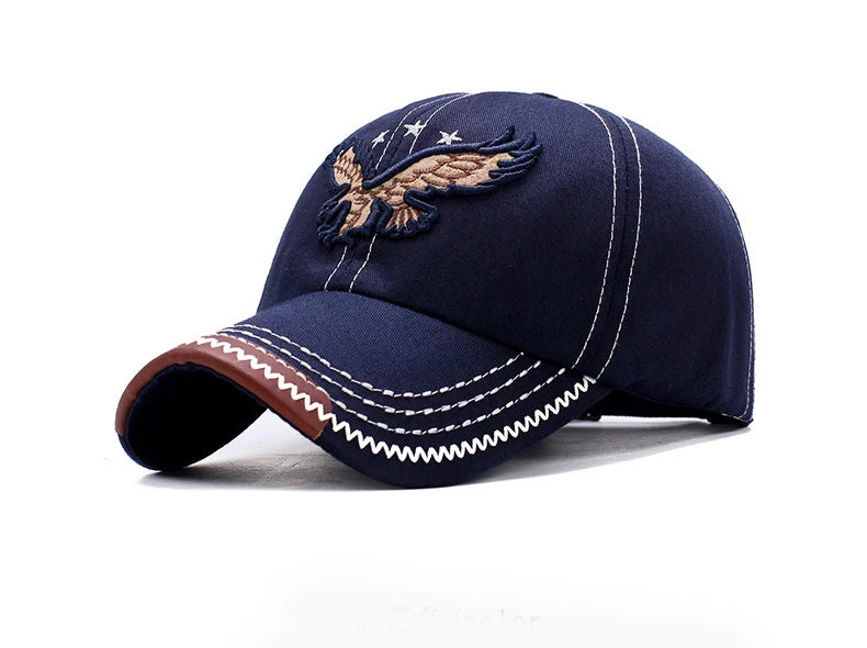 Eagle Embroidery Four-Season Shade Baseball Cap