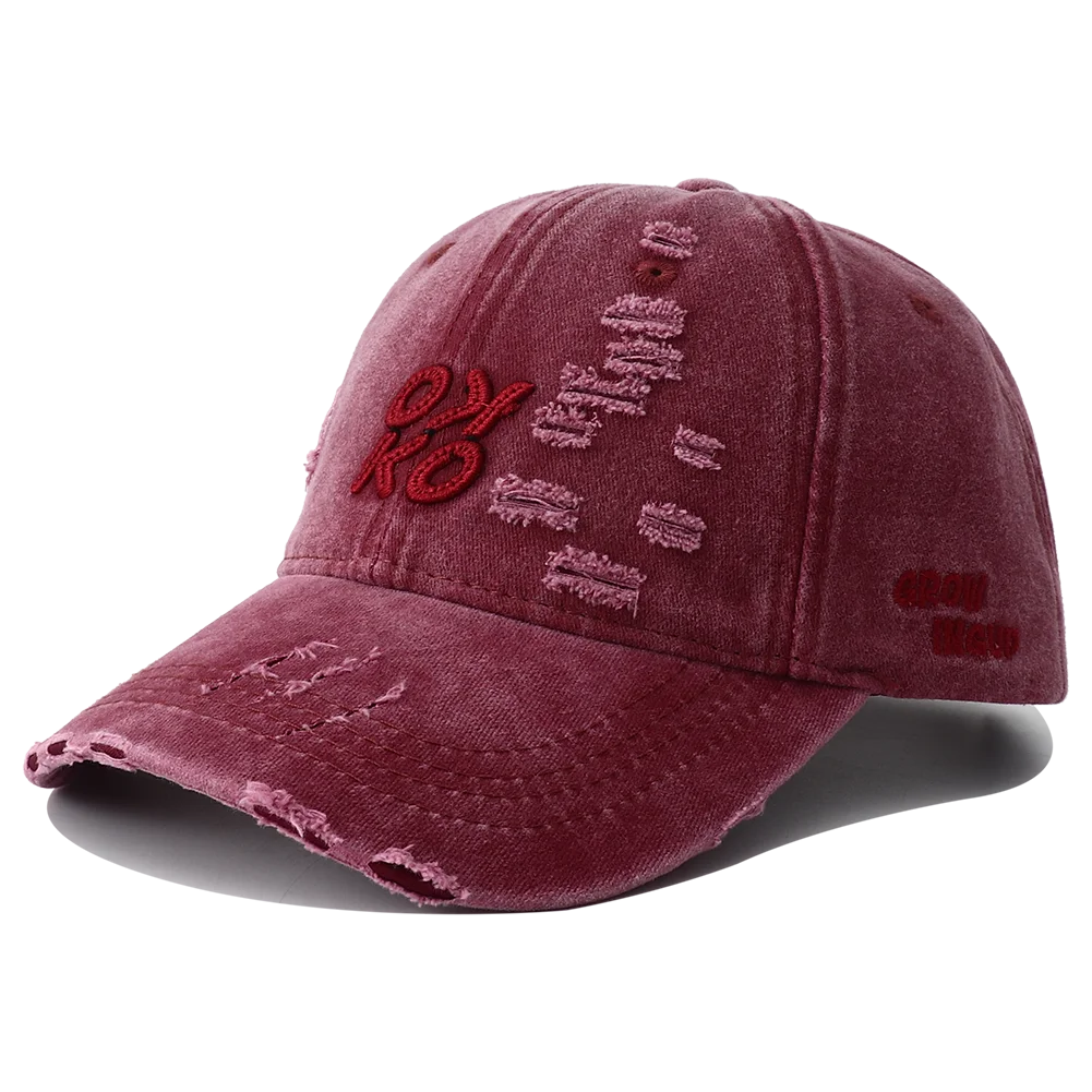 Retro Washed Cotton Baseball Letter Embroidery Unisex Cap