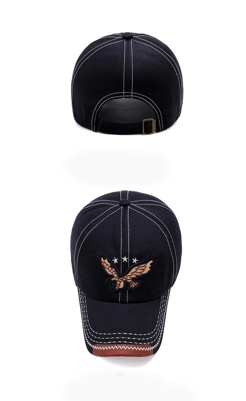 Eagle Embroidery Four-Season Shade Baseball Cap