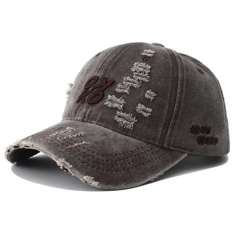 Retro Washed Cotton Baseball Letter Embroidery Unisex Cap