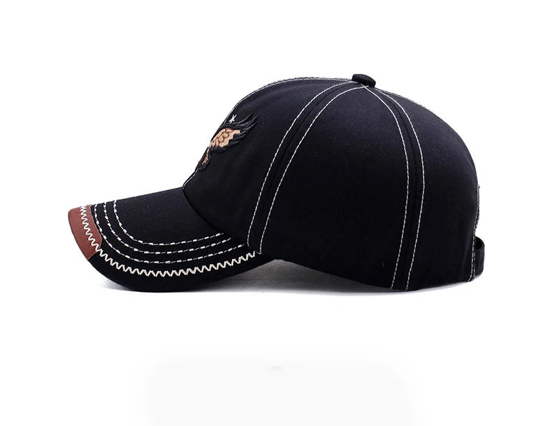 Eagle Embroidery Four-Season Shade Baseball Cap