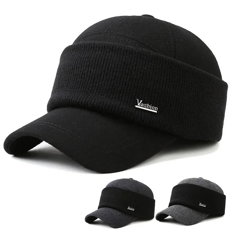 Men's Winter Warm Baseball Cap with Earmuffs