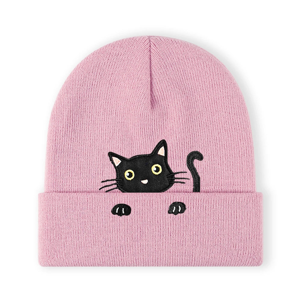 Embroidered Beanie Soft Stretchy Lightweight Winter Hat