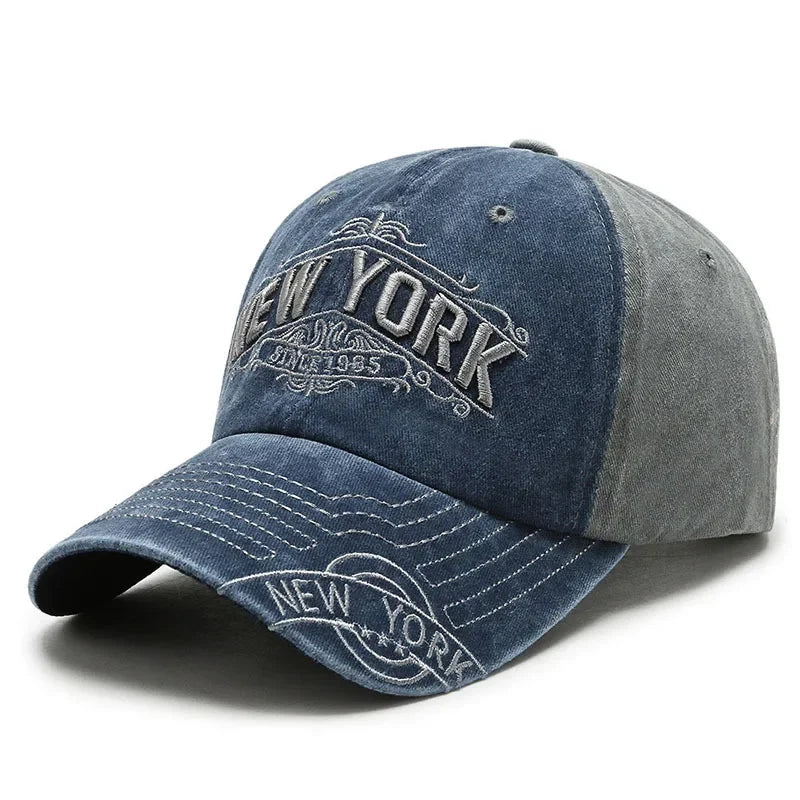 Retro Letters Embroidery Baseball for Men Women Washed Stitched Caps
