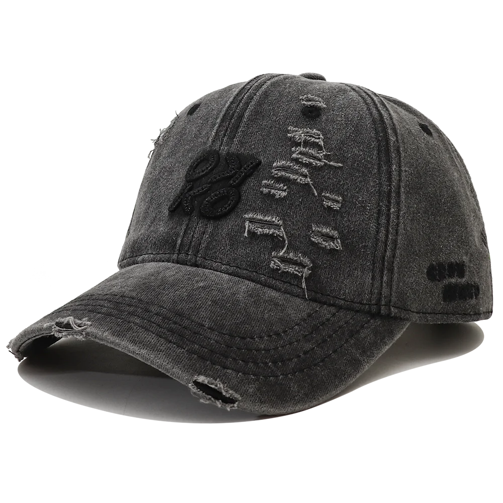 Retro Washed Cotton Baseball Letter Embroidery Unisex Cap