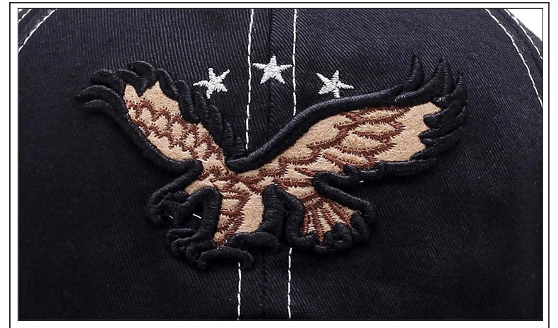 Eagle Embroidery Four-Season Shade Baseball Cap