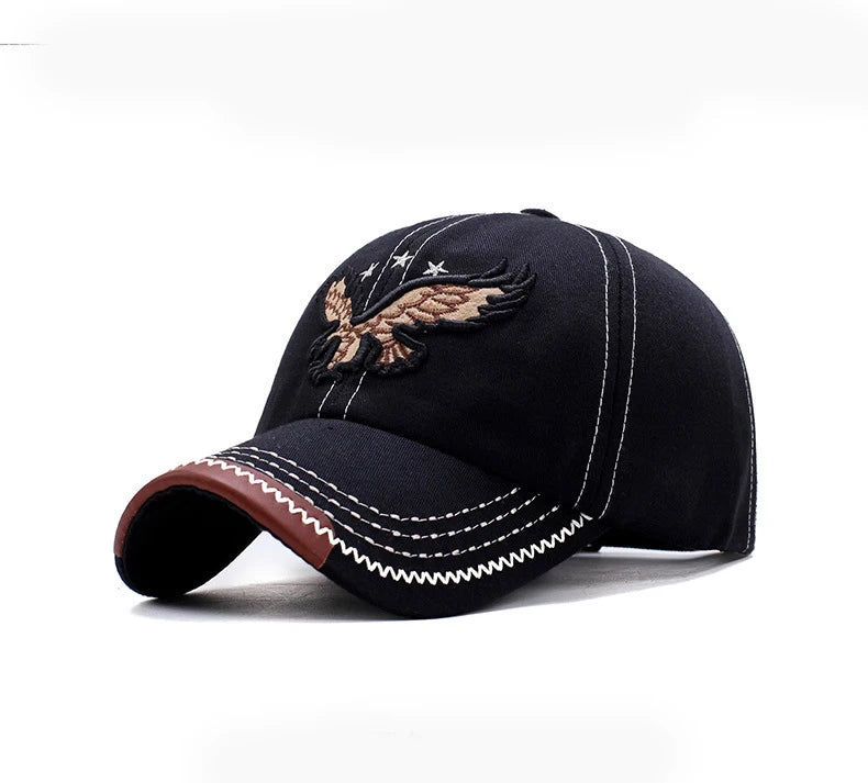 Eagle Embroidery Four-Season Shade Baseball Cap