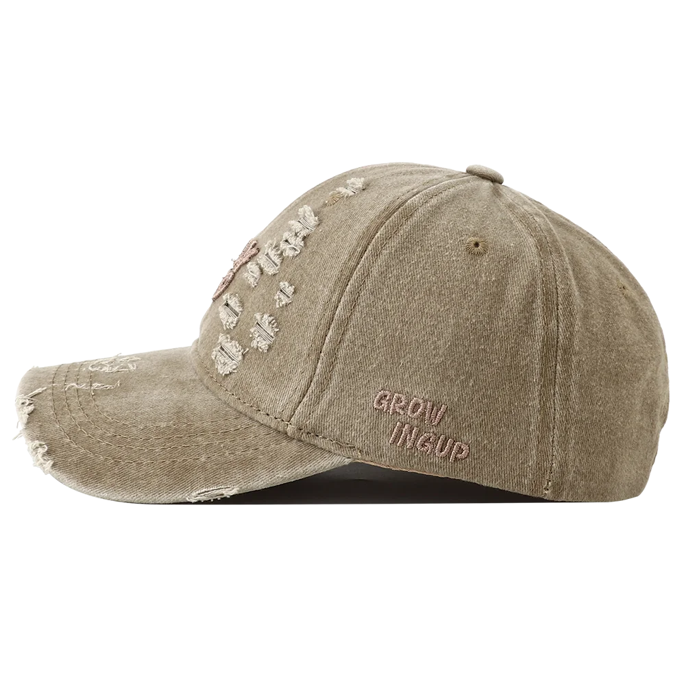 Retro Washed Cotton Baseball Letter Embroidery Unisex Cap