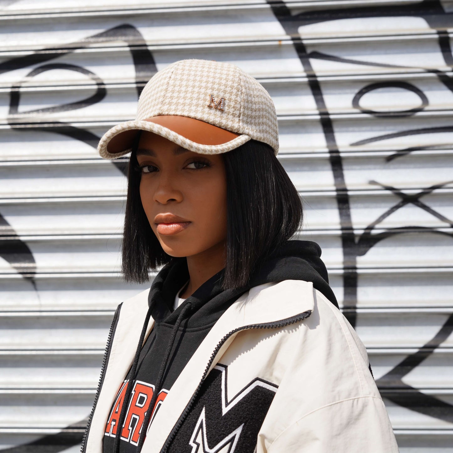 Retro Houndstooth Plaid Baseball Cap
