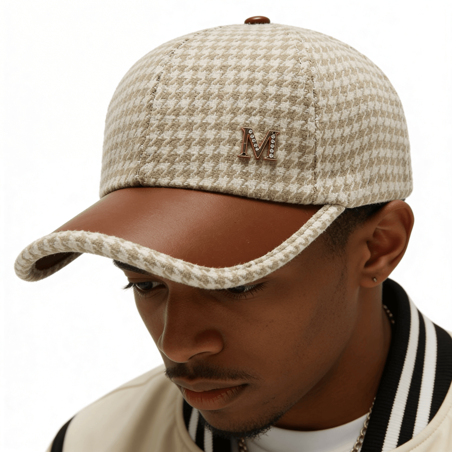 Retro Houndstooth Plaid Baseball Cap