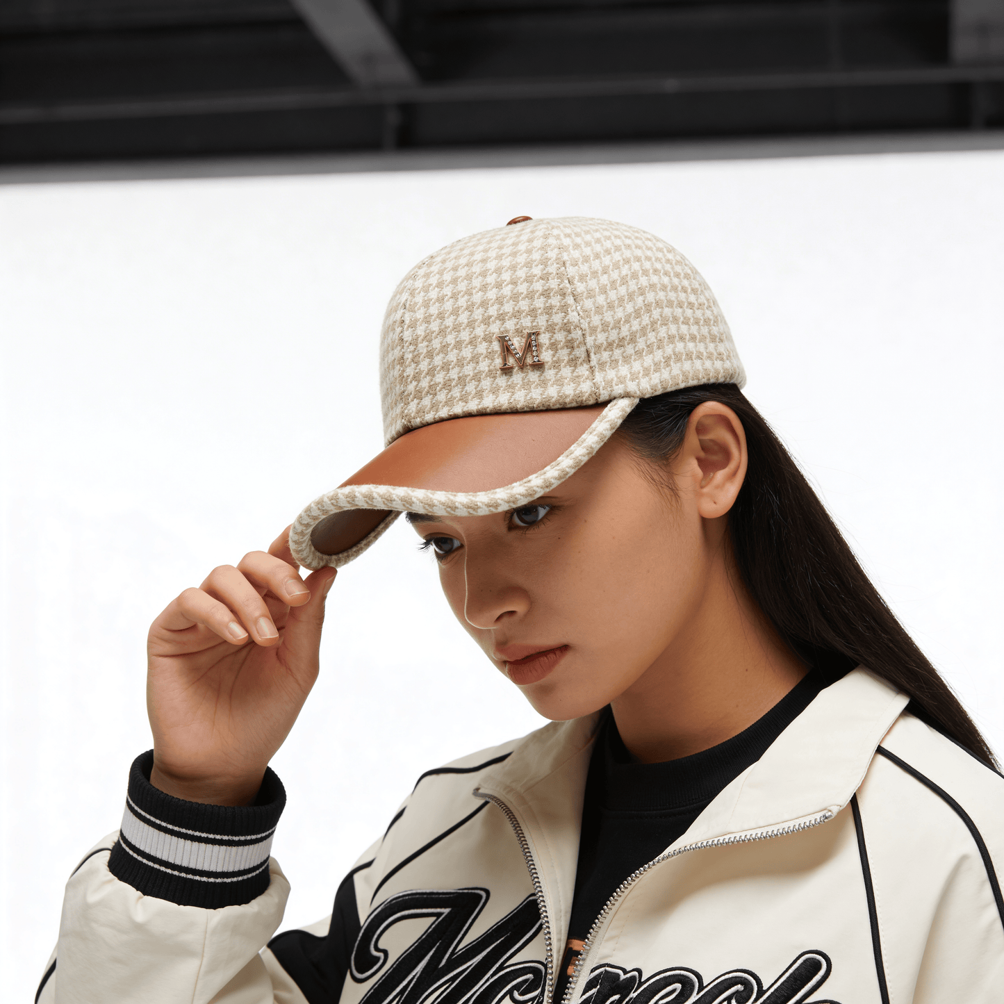 Retro Houndstooth Plaid Baseball Cap