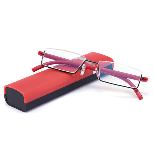 Reading Glasses TR90 Stainless Steel Half Frame Anti-Reflective Unisex Women Men