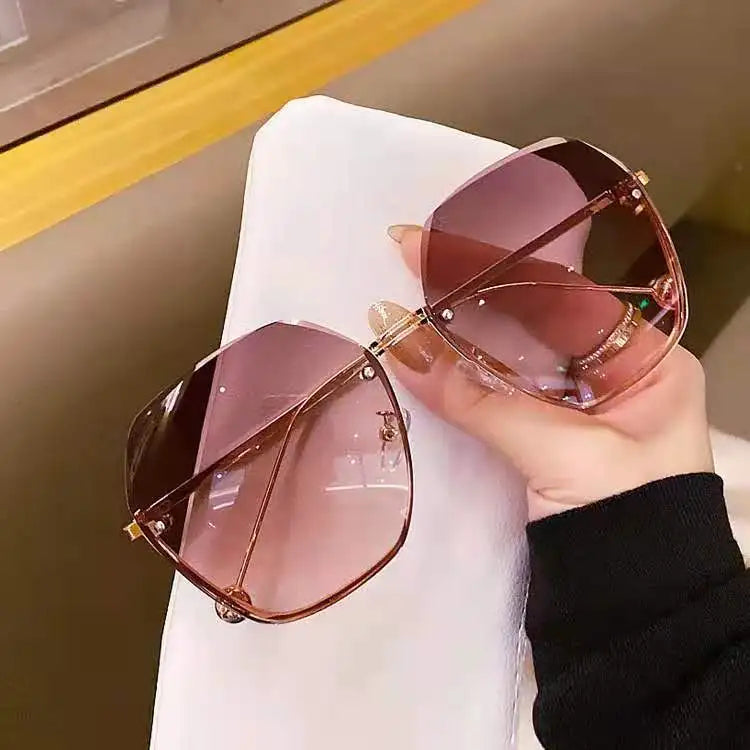 New Fashion Brand Design Vintage Rimless Pilot Sunglasses