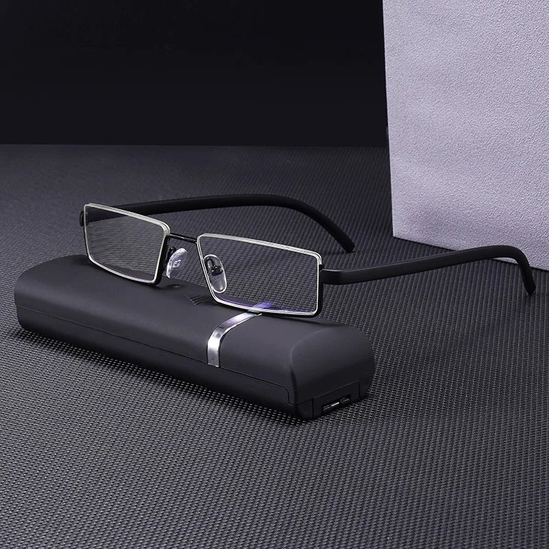 Reading Glasses TR90 Stainless Steel Half Frame Anti-Reflective Unisex Women Men
