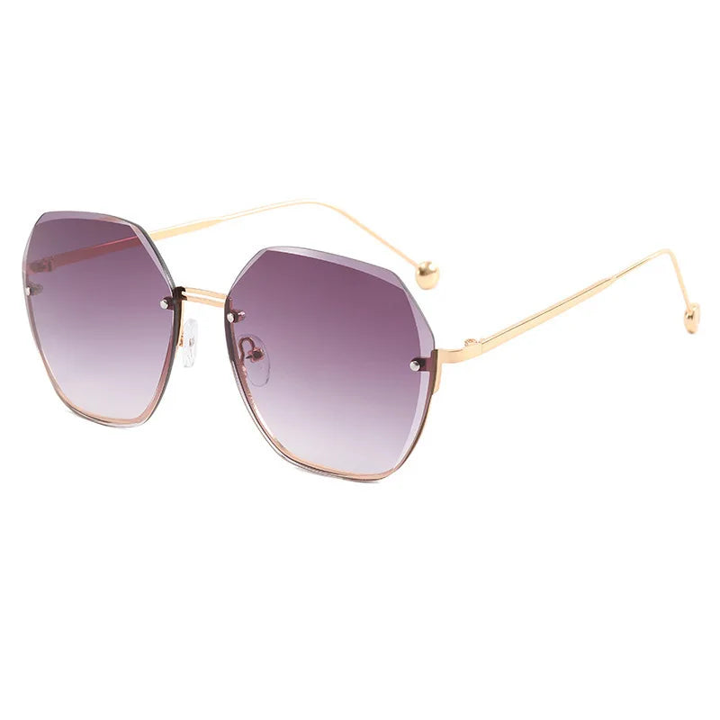 New Fashion Brand Design Vintage Rimless Pilot Sunglasses