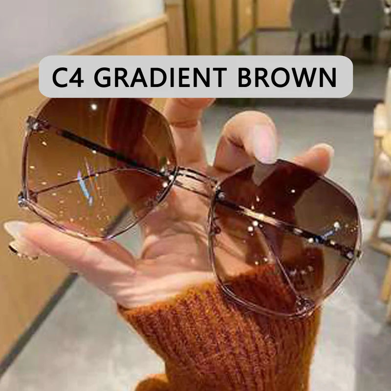 New Fashion Brand Design Vintage Rimless Pilot Sunglasses