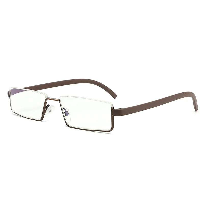 Reading Glasses TR90 Stainless Steel Half Frame Anti-Reflective Unisex Women Men