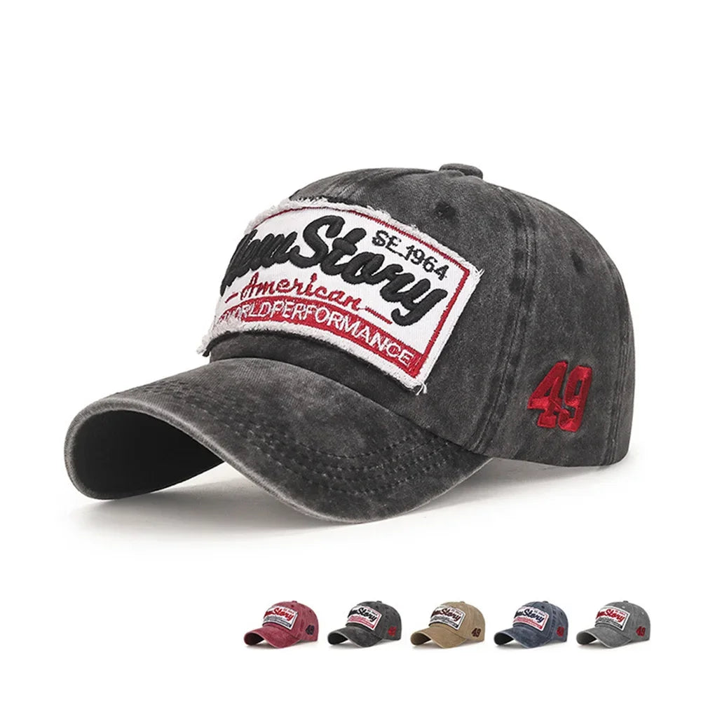 Vintage Retro Washed Cotton Baseball Cap