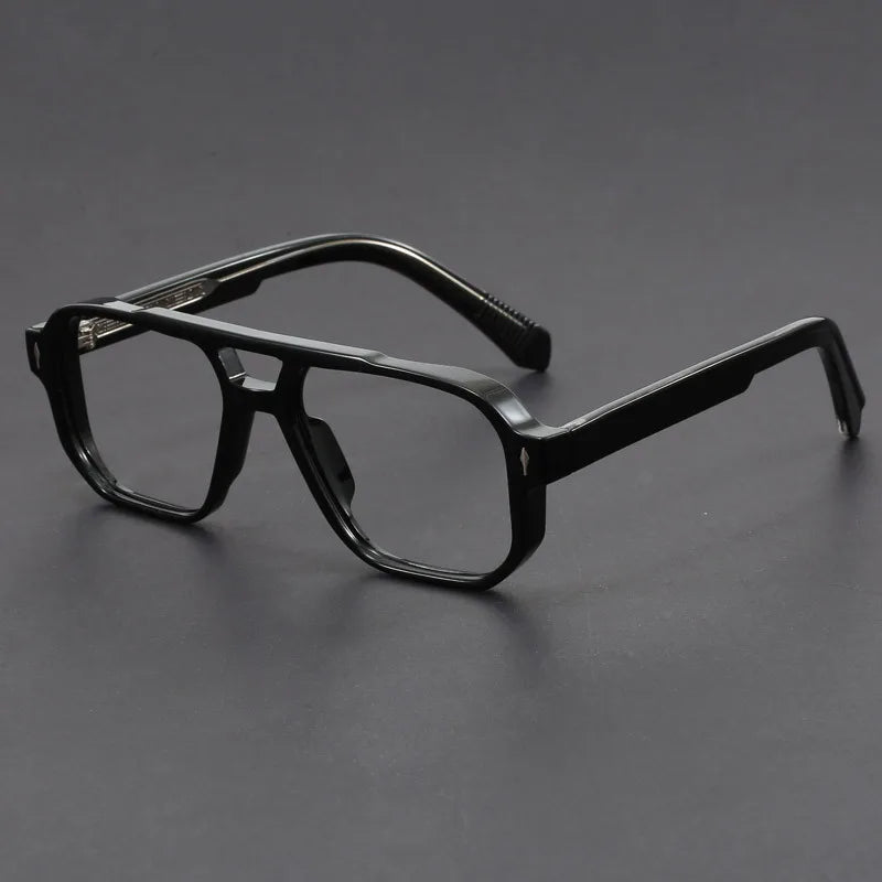 Double Bridges Anti Blue Light Reading Glasses Men Retro Women Square Glasses