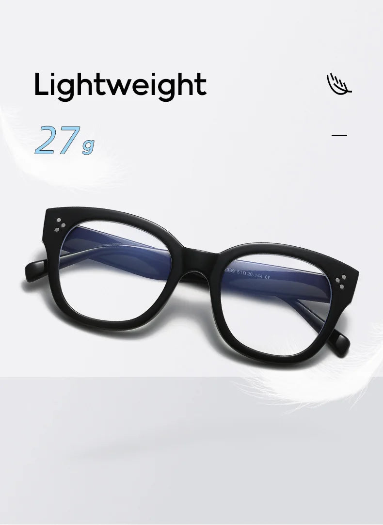 Feminine Optical Oversize Square Glasses Prescription Spectacles Myopia -0.5 To -6.0  +0.5 to +6.0
