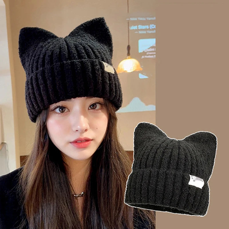 Cat Ears Beanies For Women Knitted Hats