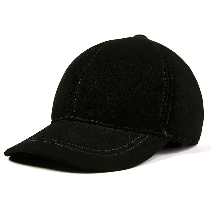Single Leather Thin Sheepskin Baseball Cap