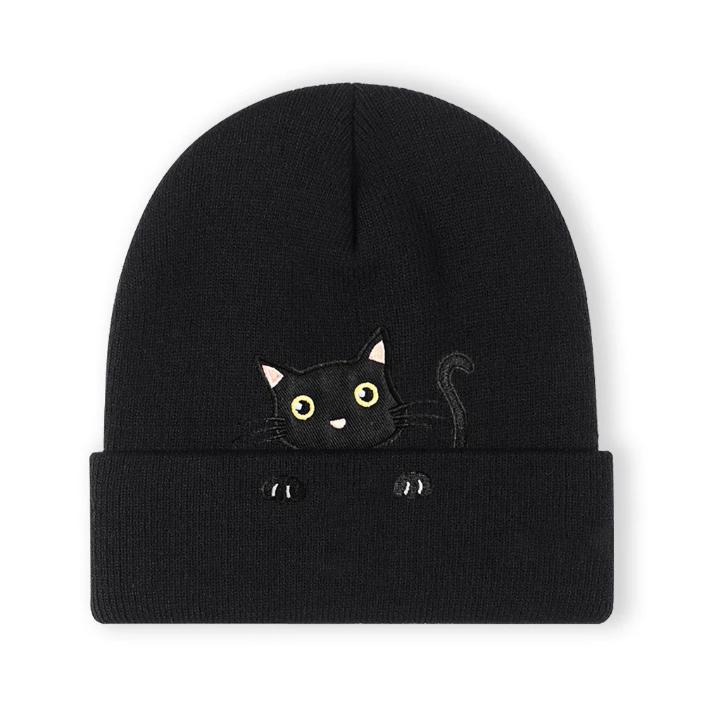 Embroidered Beanie Soft Stretchy Lightweight Winter Hat