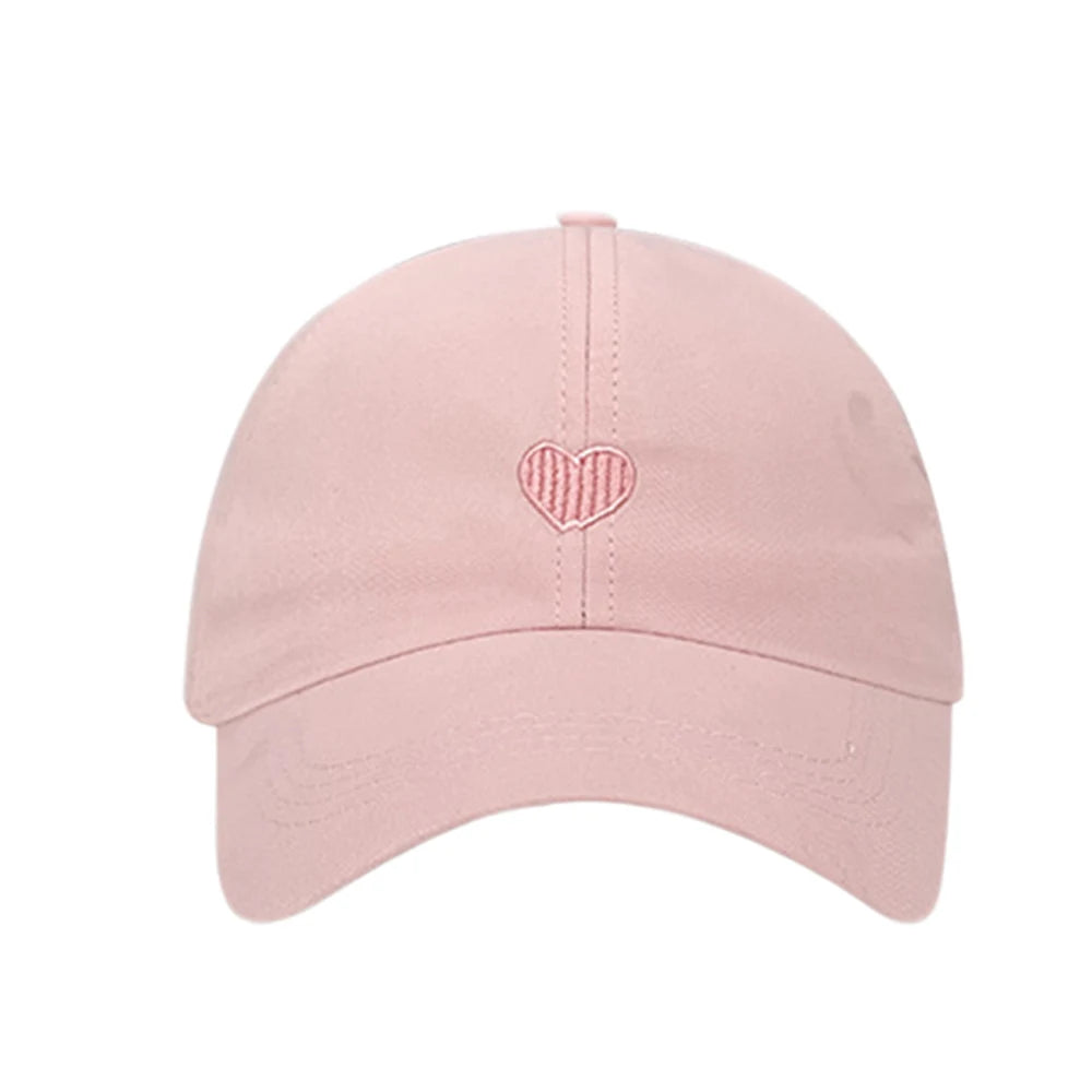 Women's Ponytail Baseball Cap with Love Embroidery