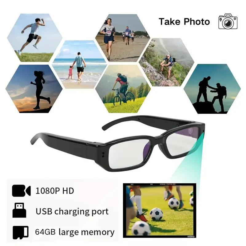 Portable 1080P HD Mini Glasses With Camera Video Recorder