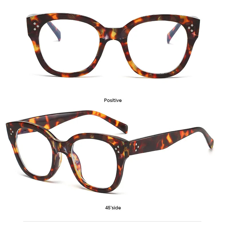 Feminine Optical Oversize Square Glasses Prescription Spectacles Myopia -0.5 To -6.0  +0.5 to +6.0