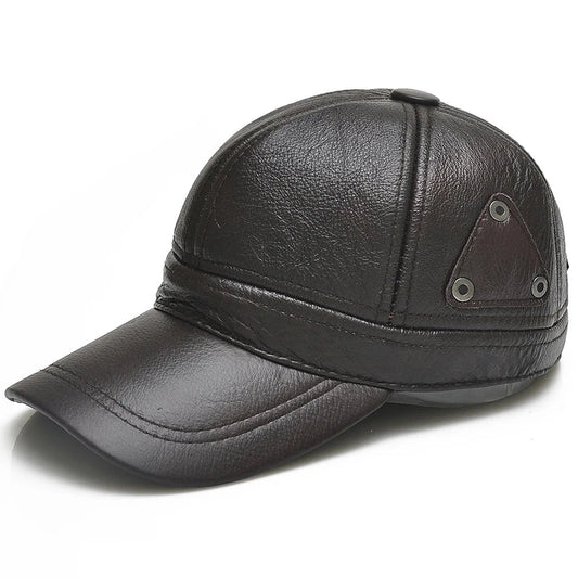 Men's Retro Cowhide Leather Baseball Cap