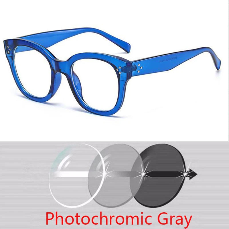 Feminine Optical Oversize Square Glasses Prescription Spectacles Myopia -0.5 To -6.0  +0.5 to +6.0
